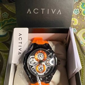 Ativa x Invicta Men's Watch with Black and Orange Accents